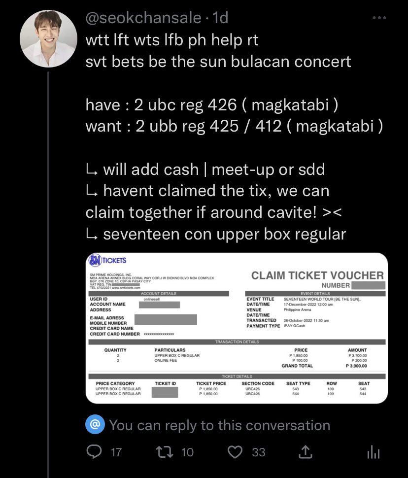 skchnflms's tweet photo. AWARENESS TWT! PLS SPREAD!
DO NOT BUY FROM @ch4rls_zd ‼️

theyre using my voucher pic for transacting. i genuinely forgot to attach a watermark on mine so pls if they will offer bets tix to you, kindly double check the voucher if its the same with mine! attached pics are proofs. https://t.co/qn8Ydjw1OI