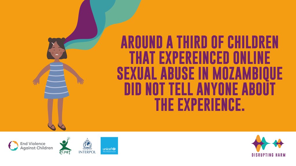 👂#DisruptingHarm #Mozambique found children did not report abuse because they felt embarrassed or they didn’t know whom to tell. If we want to #ENDViolence, children must know how to safely report experiences of online sexual abuse! 👀➡️ bit.ly/DH_reports