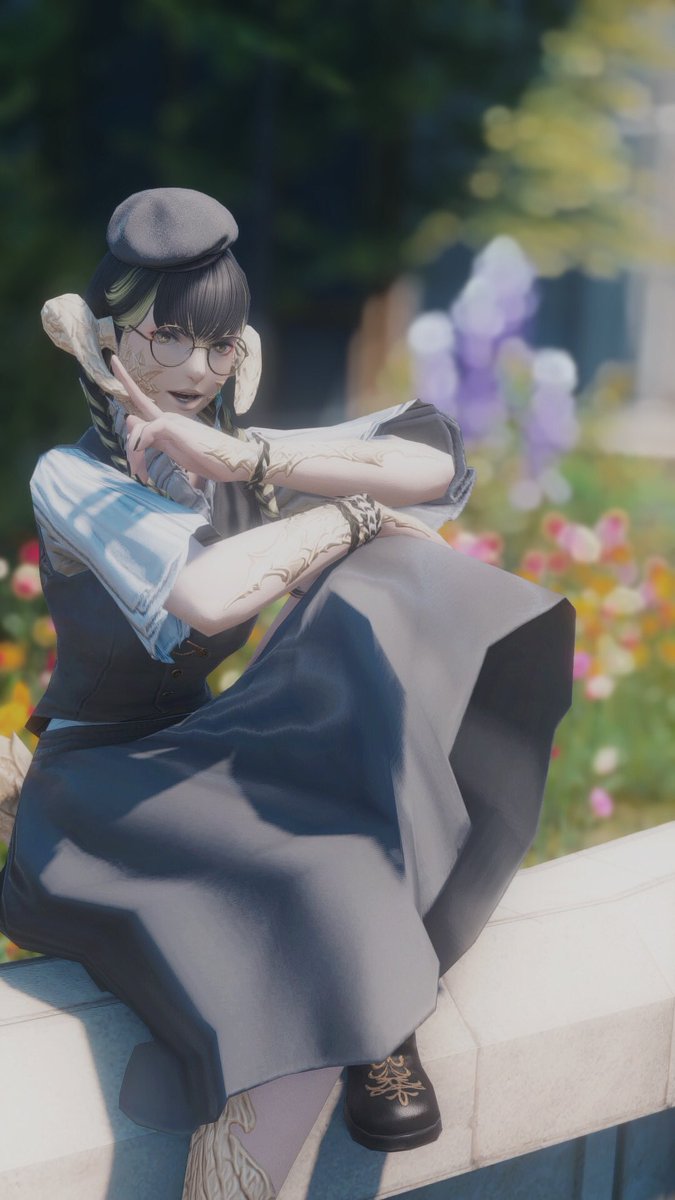 xLulious's tweet photo. “The top-talented-girl of Sharlayan！
She finally figured out how IVCS works!”
（Pose edited from Kiwi_ChairSitPosePack)
#GPOSERS #FFXIVScreenshots https://t.co/Z4VUQ2EmOx