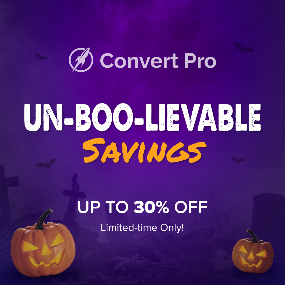 ConvertPro's tweet image. 👻 Make more from your store with Convert Pro - Start saving right away with up to 30% #Halloween discount! 🎃
convertpro.net/pricing