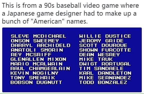 Simpson's literally used the fake 'American' names from an old NES Baseball game during their Death Note Parody today. 

I can't believe Bobson Dugnutt is dead!?

#Simpsons #DeathNote #TreehouseOfHorror #TreehouseOfHorrorXXXIII