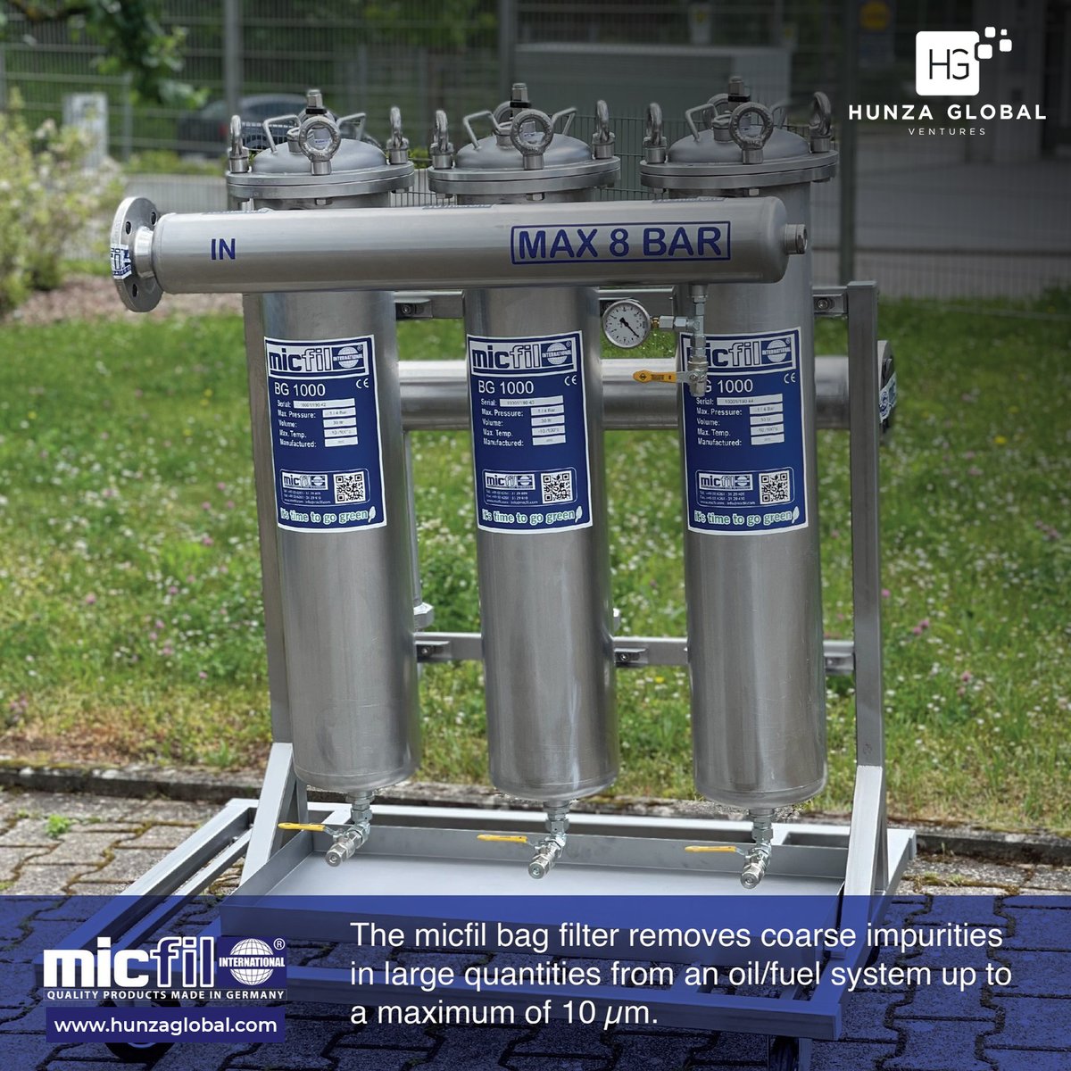 hunzaglobal's tweet photo. The micfil bag filter removes coarse impurities in large quantities from an oil/fuel system up to a maximum of 20 Β΅m.
#micfil #micfilultrafinefilters #micfilultrafinefiltersgmbh #itstimetogogreen #bagfilter #bagfilters #dubai #fuelfiltration #dieselengine #fuel #sustainability https://t.co/2TyIryUUUb