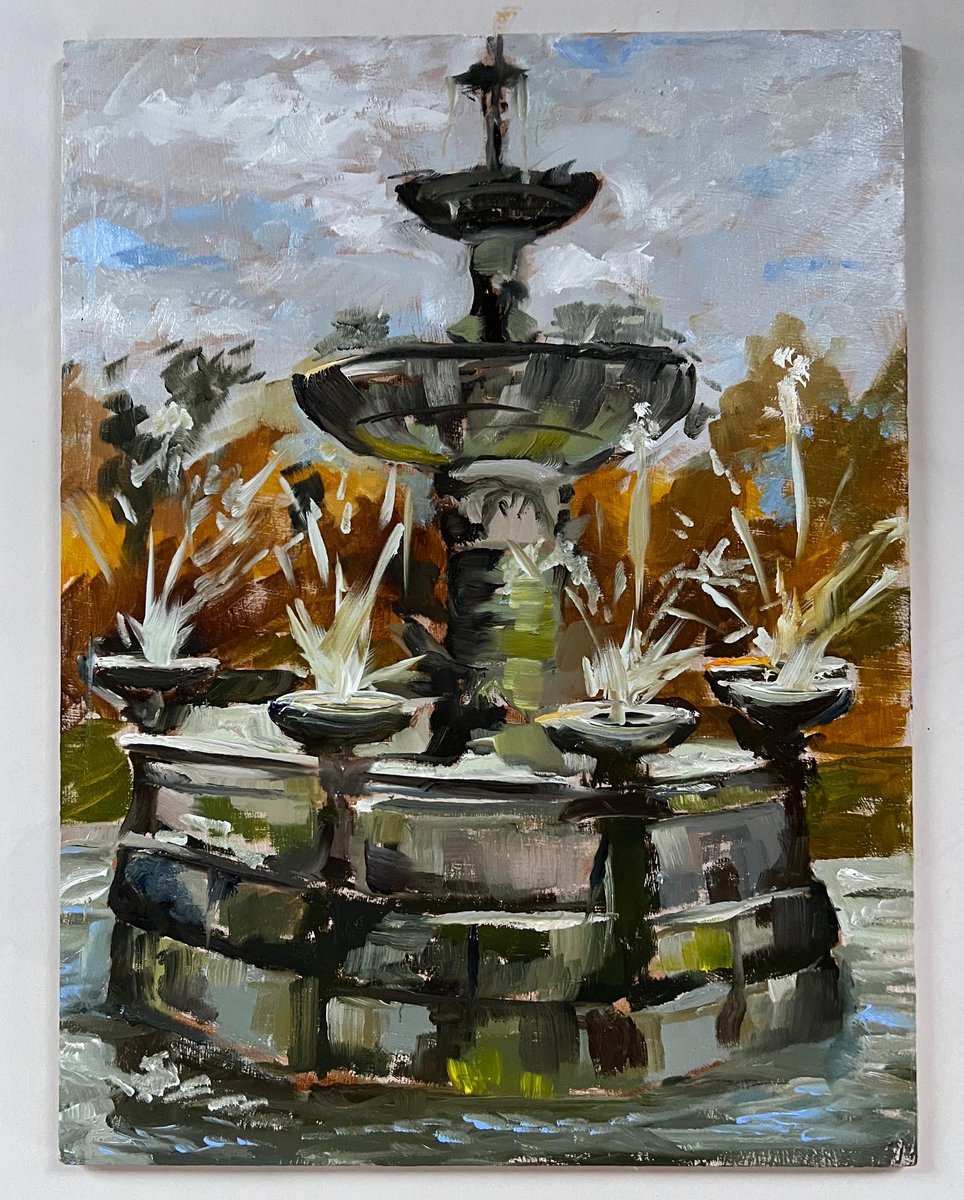 Another wonderful day painting ‘plein air’ in the Autumn sunshine. The lovely restored fountain in the Victoria Park, Aberdeen.
  
#pleinair #pleinairpainting #oilpainter #oilpainting #johnstongardens #aberdeen #paintingday #scottishpainter #landscapepainting #landscapepainter