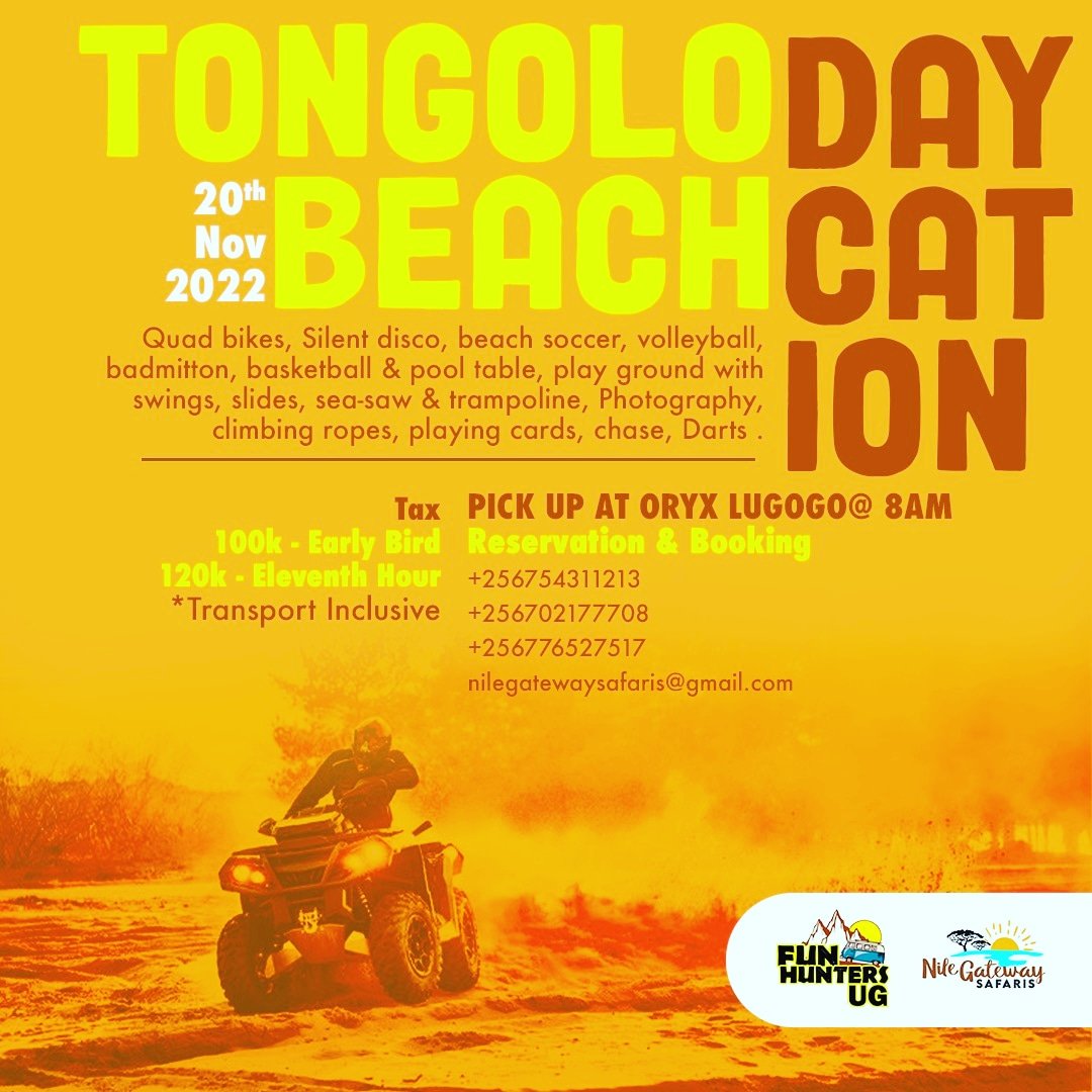 TongoloResort's tweet photo. Mark the dates 
TongoloResortBeach 
#TheBestKeptSecret
For inquires call us on +256708551411 https://t.co/NmrZDLr3H5