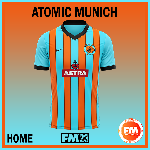 fmcustomkits's tweet photo. Early #FM23 custom team revealed 👕

I've been asked to create Atomic Munich in memory of Atomic Cafè - a club in the heart of Munich that now is closed ❌

The bartender from few years ago is the owner of the team 🍻

➡️https://t.co/EWGoUyZCXt

#FootballManager #FM23Beta https://t.co/J4AGDofXwL