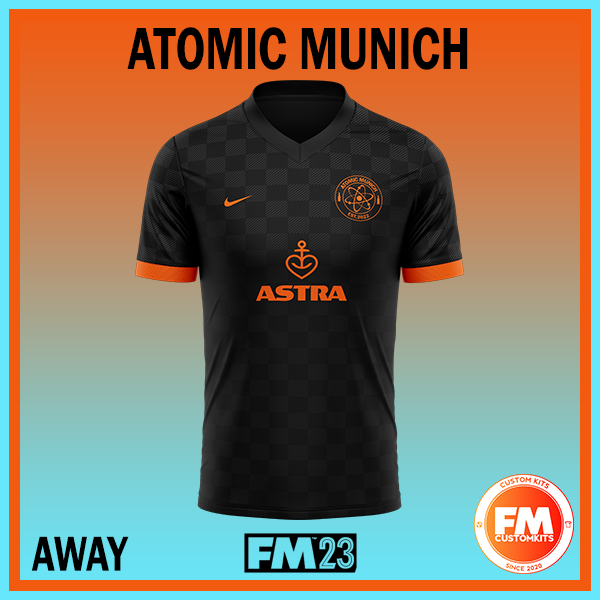 fmcustomkits's tweet photo. Early #FM23 custom team revealed 👕

I've been asked to create Atomic Munich in memory of Atomic Cafè - a club in the heart of Munich that now is closed ❌

The bartender from few years ago is the owner of the team 🍻

➡️https://t.co/EWGoUyZCXt

#FootballManager #FM23Beta https://t.co/J4AGDofXwL