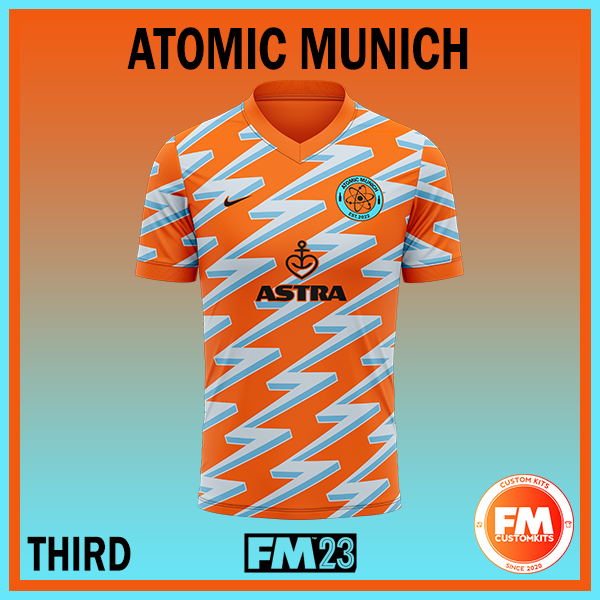 fmcustomkits's tweet photo. Early #FM23 custom team revealed 👕

I've been asked to create Atomic Munich in memory of Atomic Cafè - a club in the heart of Munich that now is closed ❌

The bartender from few years ago is the owner of the team 🍻

➡️https://t.co/EWGoUyZCXt

#FootballManager #FM23Beta https://t.co/J4AGDofXwL