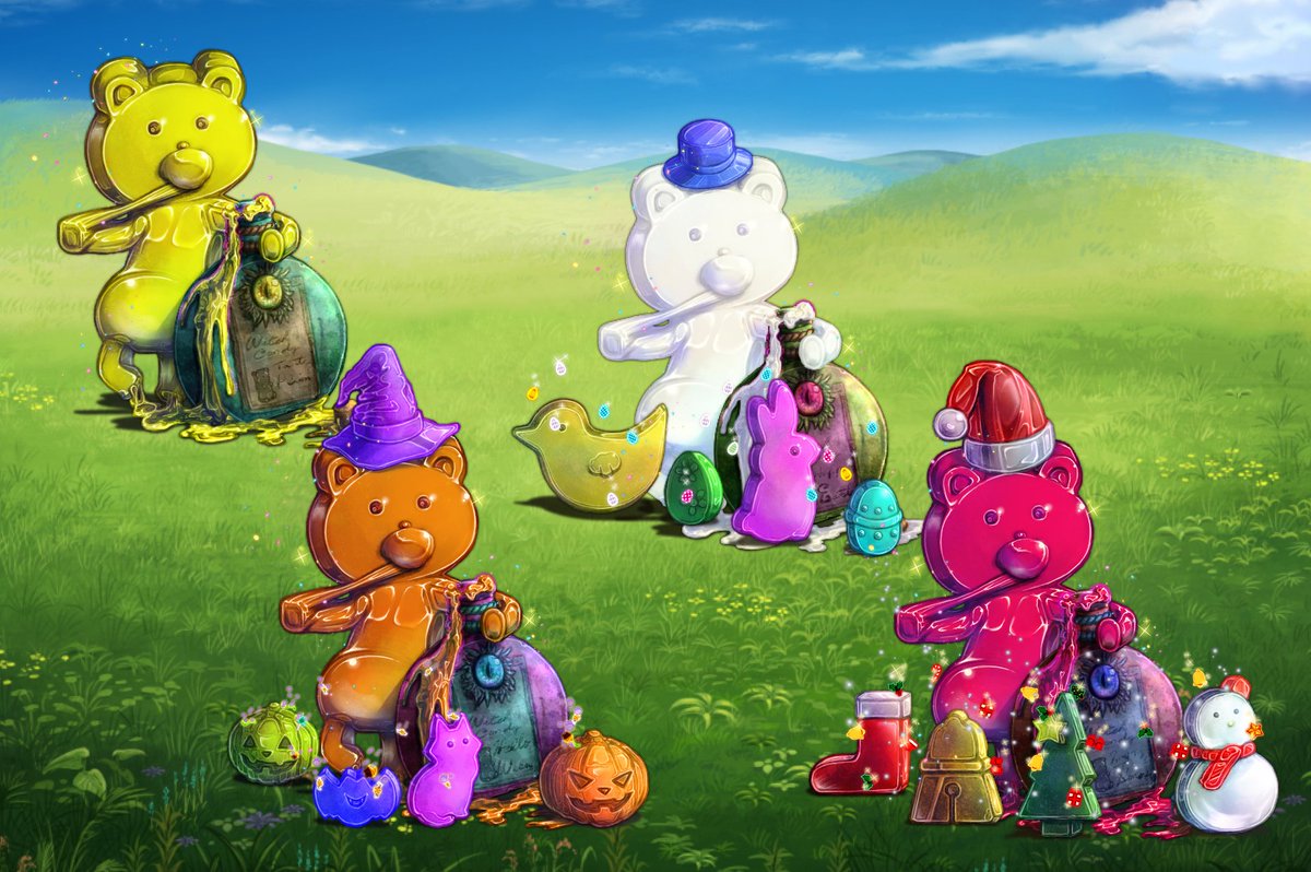 モンスターデザイン005よりスライムです。
海外のかってぇクマグミ。
描き直してよりグミっぽい質感にできたと思うので満足。 