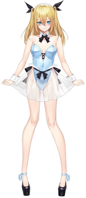 金髪娘 スカート 