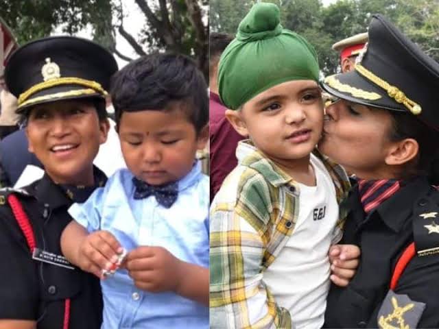 1. Rigzin Chorol's husband Rfn Rigzin Khandap died in a tragedy while on duty. 2. Harveen Kaur Kahlon's husband Maj KPS Kahlon laid down his life in the line of duty. Both Rigzin and Harveen decided to join Army, undergo 11 months of training & now commissioned as Army officer.