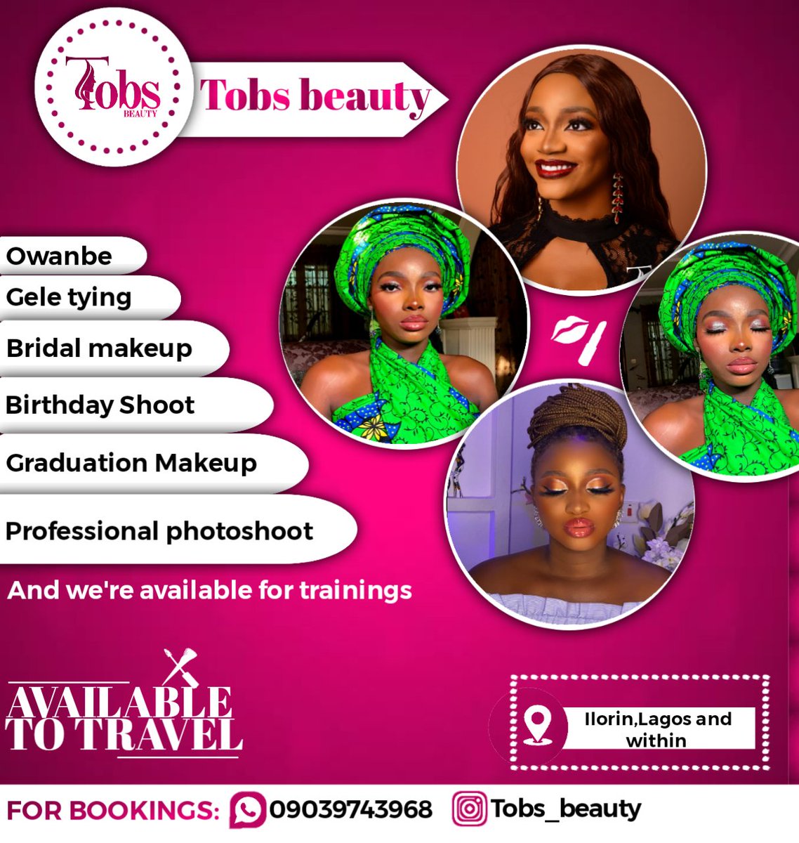 Tinnietob's tweet photo. Good morning, my name is Tobi, I'm a professional makeup artist, Flawless glam is a must at Tobsbeauty and reviews don't lie... Please patronize me and refer me to your friends and family 🙏 my DM is open for bookings ❤️ https://t.co/CCfhI0pGG6