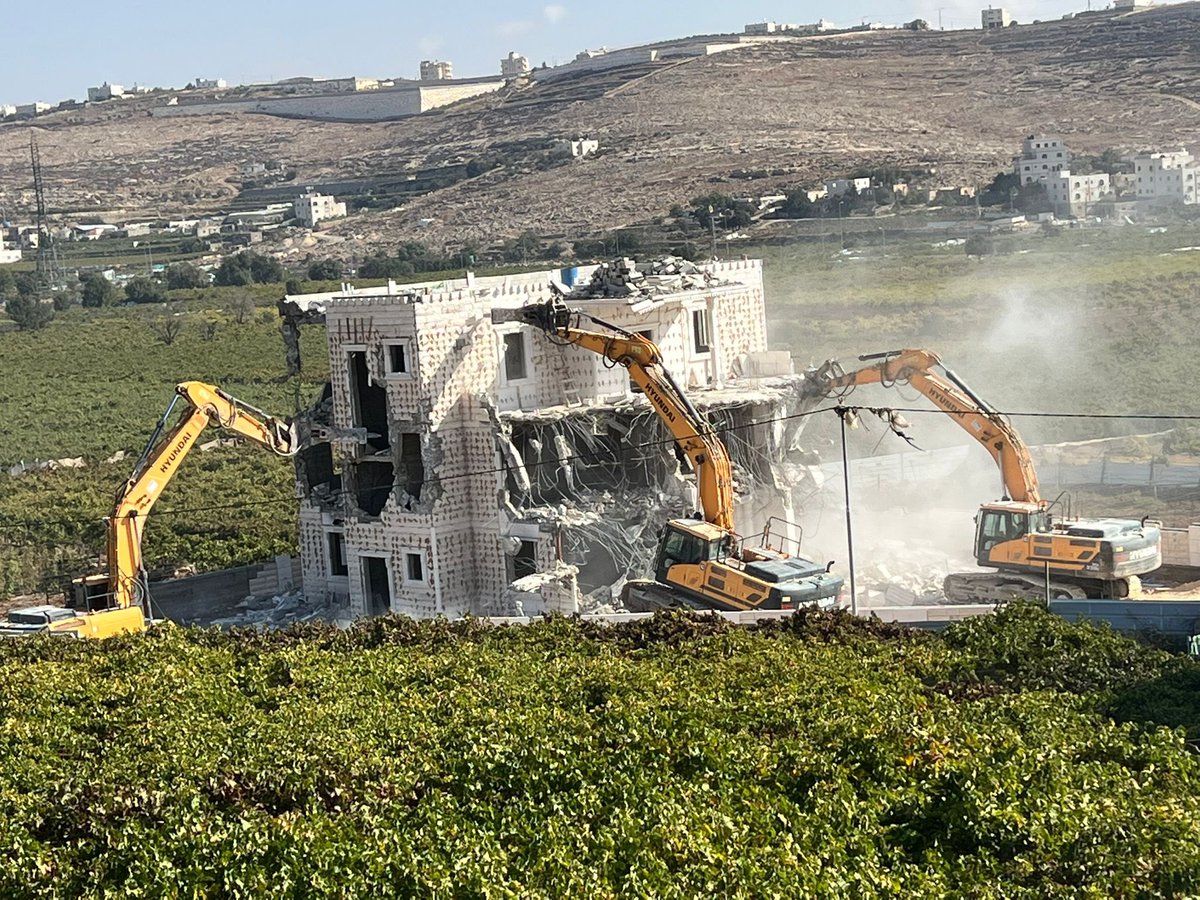 Hebron, this morning , house demolitions. We are facing Ethnic cleansing.