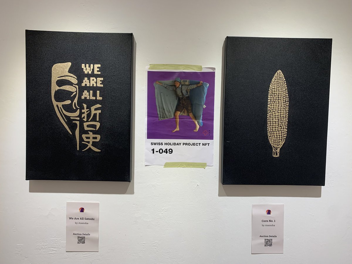 Hi <a href="/asanoha_gold/">Asanoha</a> , I admired your art at <a href="/luganoplanb/">Lugano Plan ₿</a> , really nice! 😍

In the middle there is the poster of my nft 1-049, do you like it? 😏

#luganoplanb #art #artgallery #nft #lugano #Bitcoin