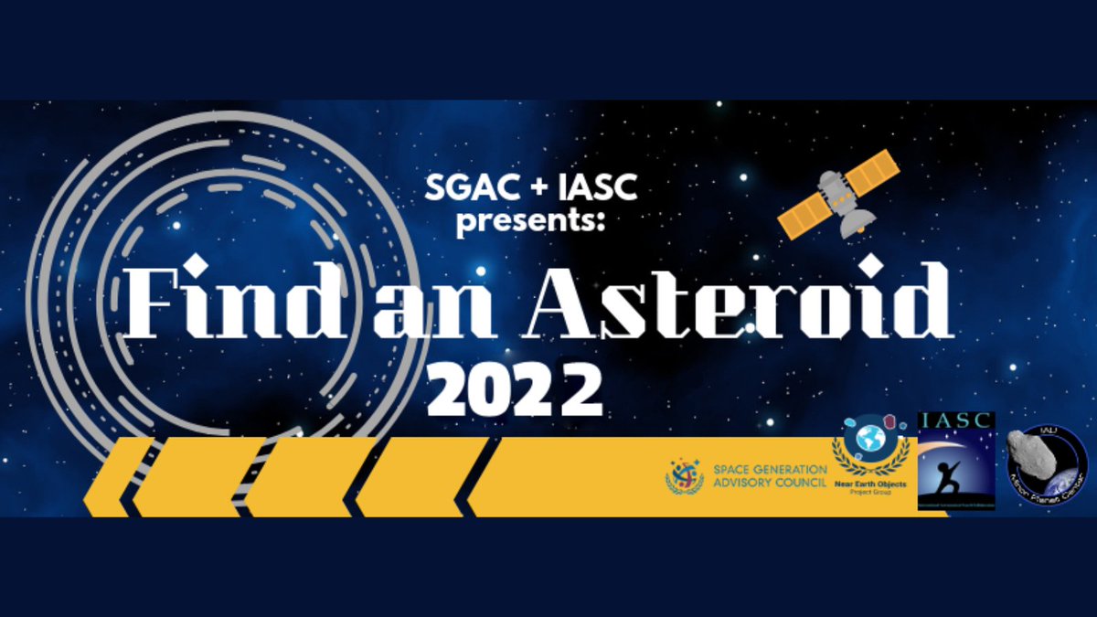 SGAC's tweet photo. DISCOVER AND NAME AN ASTEROID!

Form a team with 3 – 5 SGAC members and apply by November 7, 2022.
The search campaign will take place November 18 – December 13, 2022.

Read More: https://t.co/tDTk4xV8KA

#asteroidsgac https://t.co/pOPQ5mfp72
