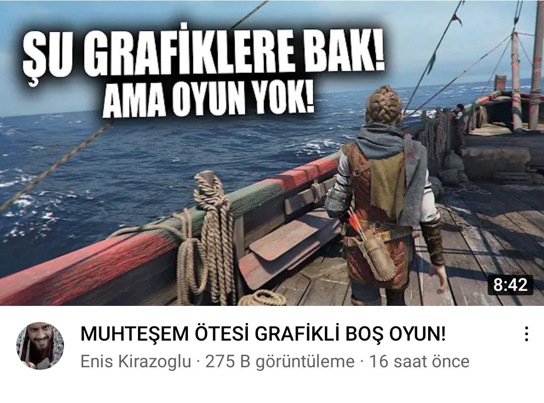 Enis'i severim ama neden her oyunda God of War aksiyonu bekliyor ki. Gizlilikle ilerleme olsun, zorluğu olsun bence gayet tadında bir oyun.