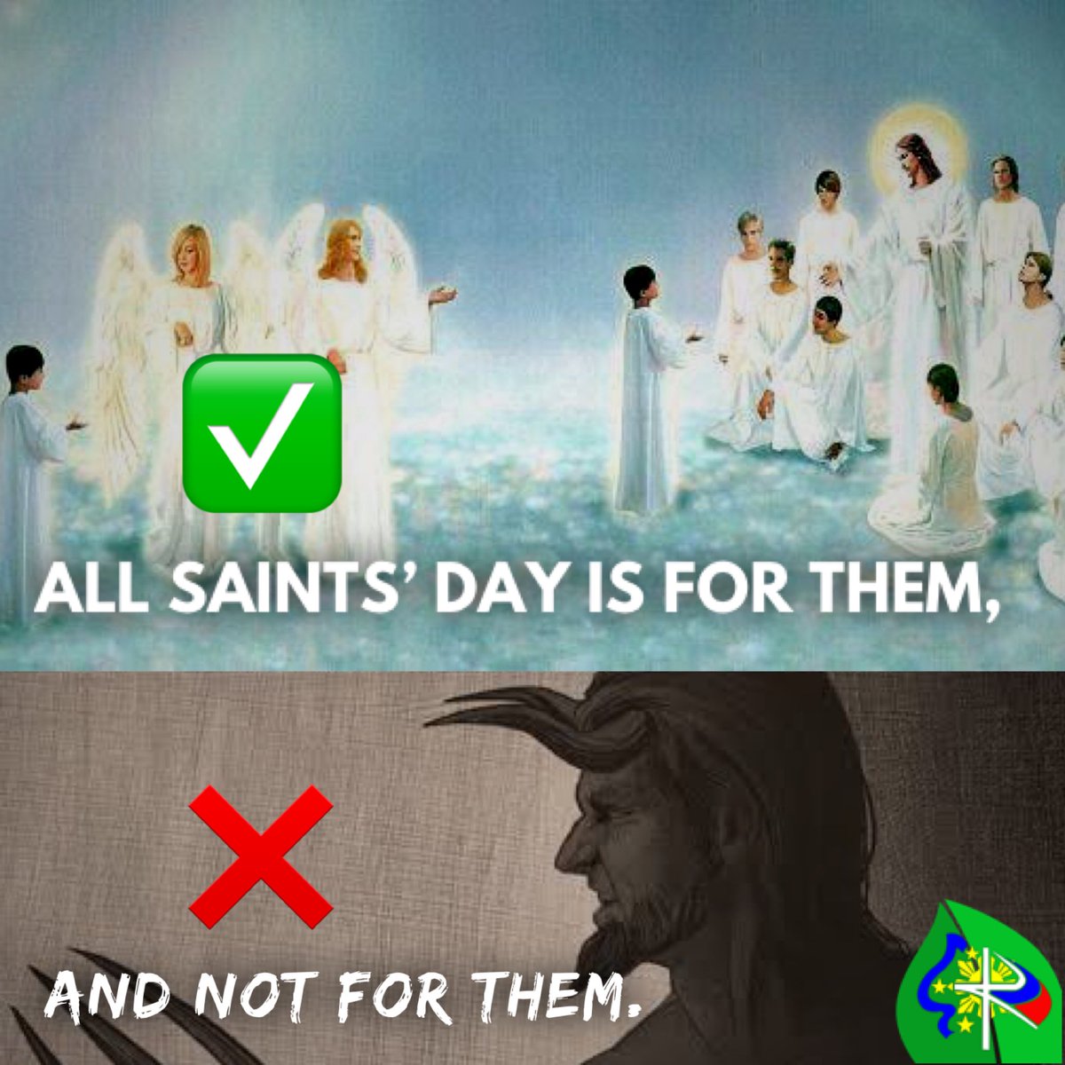 TONIGHT IS ALL HALLOW’S EVE. Let us keep the holiness of the occasion. It’s all about the Saints, and never about the devil. 🙏