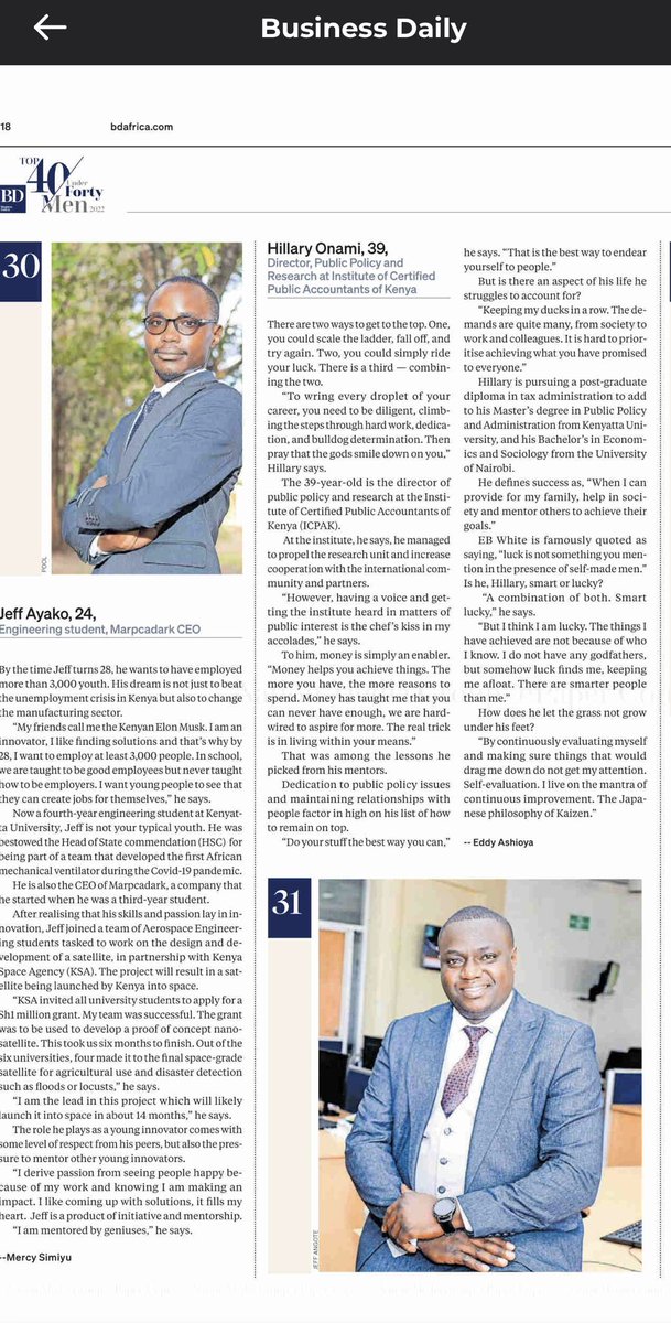HillaryOnami's tweet image. Elated to have been selected by @BD_Africa #Top40Under40MenKE! God clearly spared His widest grin for me! His grace &amp;amp; favor is just amazing! The Zulu say “Umuntu Ngumuntu Ngabantu” or “I am because you are!”Thank you community of friends &amp;amp; countless mentors for immense support🙏🏾