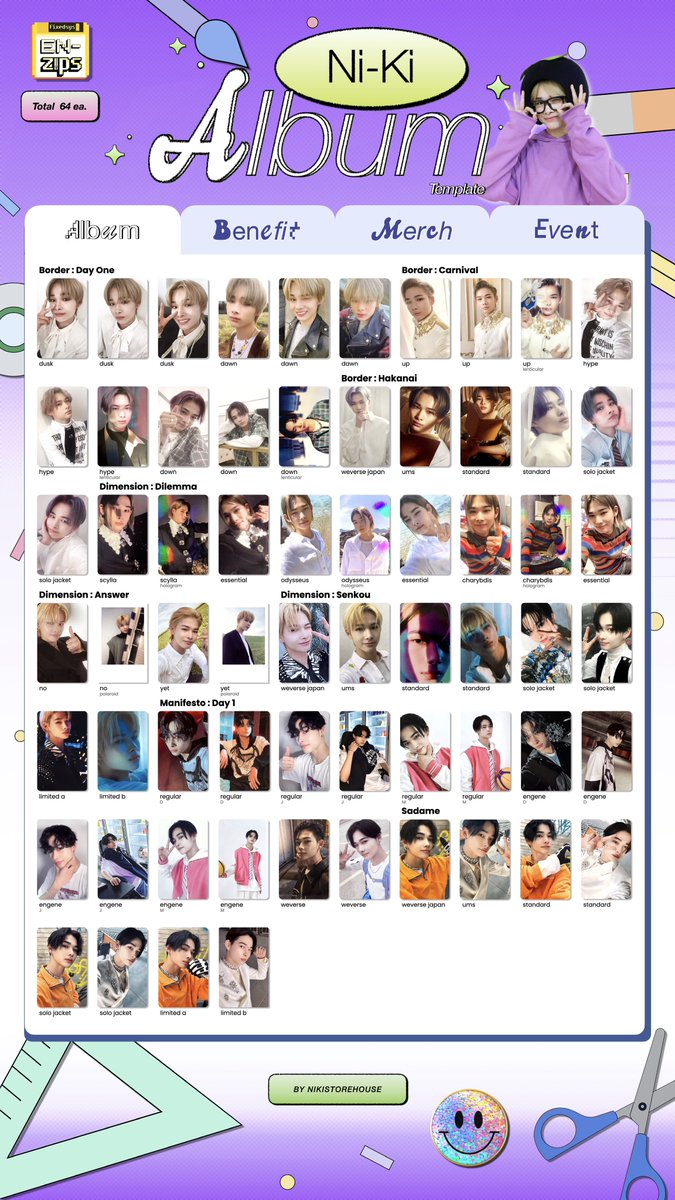 nikistorehouse's tweet photo. 🐥 ni- ki 니키 ニキ 포카 리스트トレカ 交換 覧表 album benefit merch event pc list / template #MAMAVOTE #enhypen https://t.co/nhXh3hMVnv