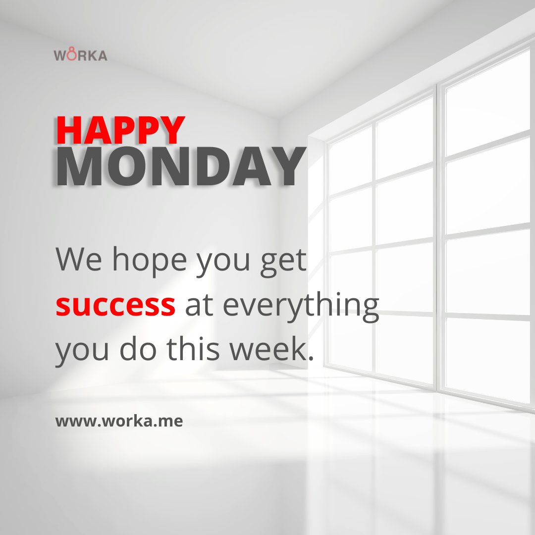 MeWorka's tweet image. Happy Monday!

#motivation #monday #worka
