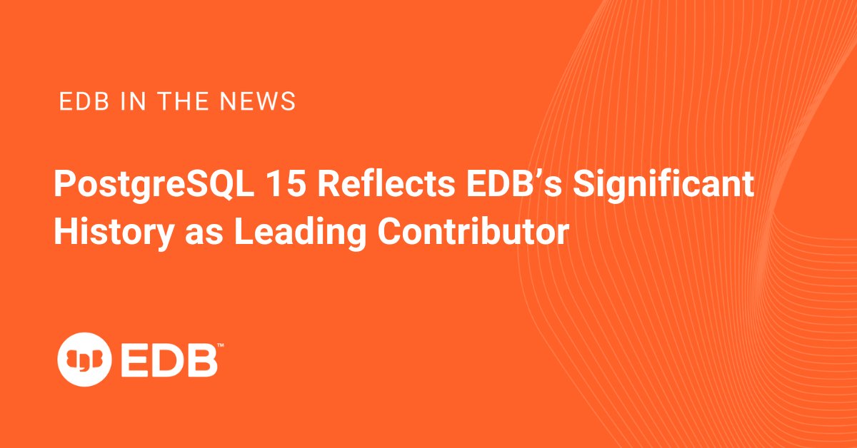 EDBPostgres's tweet image. EDB builds on commitment to developers & the Postgres community with innovative contributions, including the highly anticipated MERGE SQL command. okt.to/qDsP9Y
#OpenSource #PostgreSQL #PostgreSQL15 #Database