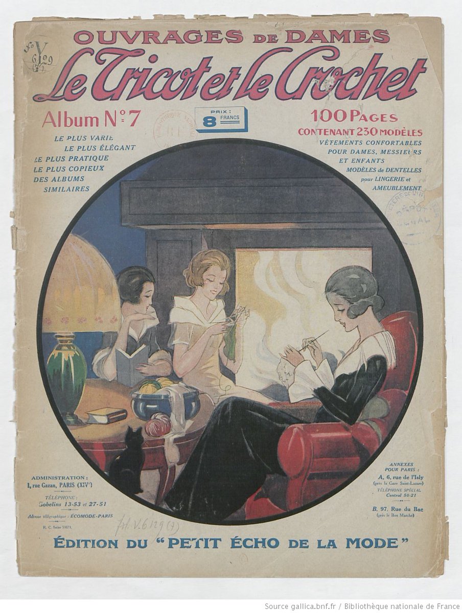 GallicaBnF's tweet photo. En ce lundi d'automne, au coin du feu ou confortablement installé dans votre fauteuil, inspirez-vous des anciens modèles et des femmes de l'époque pour créer vos écharpes, pulls et autres crochets !
🧶🪡🧵

➡️ https://t.co/jCyEdfyIXa https://t.co/0ppWG0PFCi
