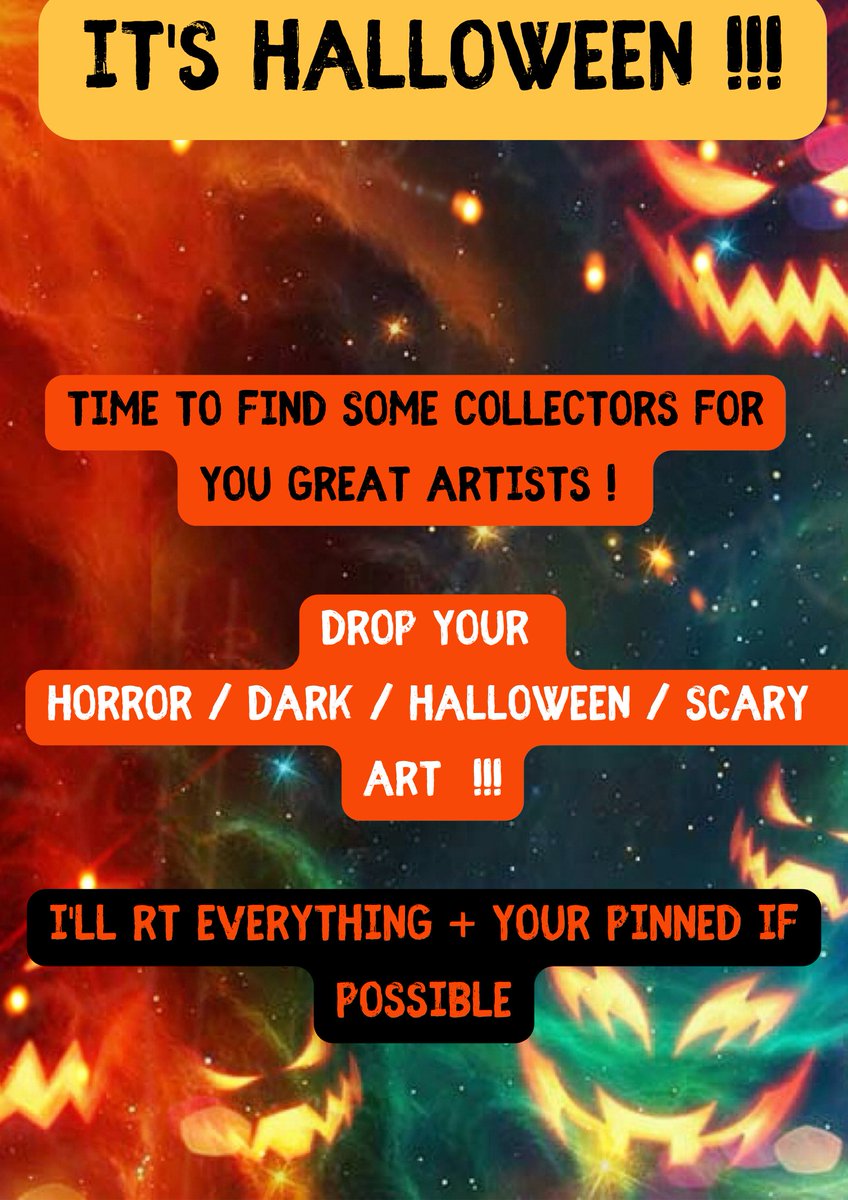 🕸️🕷️#nftfam #nftarti̇st 🕷️🕸️
🎃Special halloween #nftshill !!  leet's go !! 🥳

Drop + RT 
let's find some blessed #nftcollectors together🔥🙌

Make sure you follow these great souls👇
<a href="/dripordropink1/">Yoko (Drip or Drop Ink.)</a> <a href="/killj902897362/">+killaj🇨🇦🧸🧃🐻</a> <a href="/artibra_nft/">artibra</a> <a href="/tynavelo/">Tynavelo</a> <a href="/WeirdOne_NFT/">🆆🅴🅸🆁🅳-🅾🅽🅴 .eth |</a> <a href="/yokai_eth/">Yokai.eth 🐍 🎮</a> @HeadbandNFT