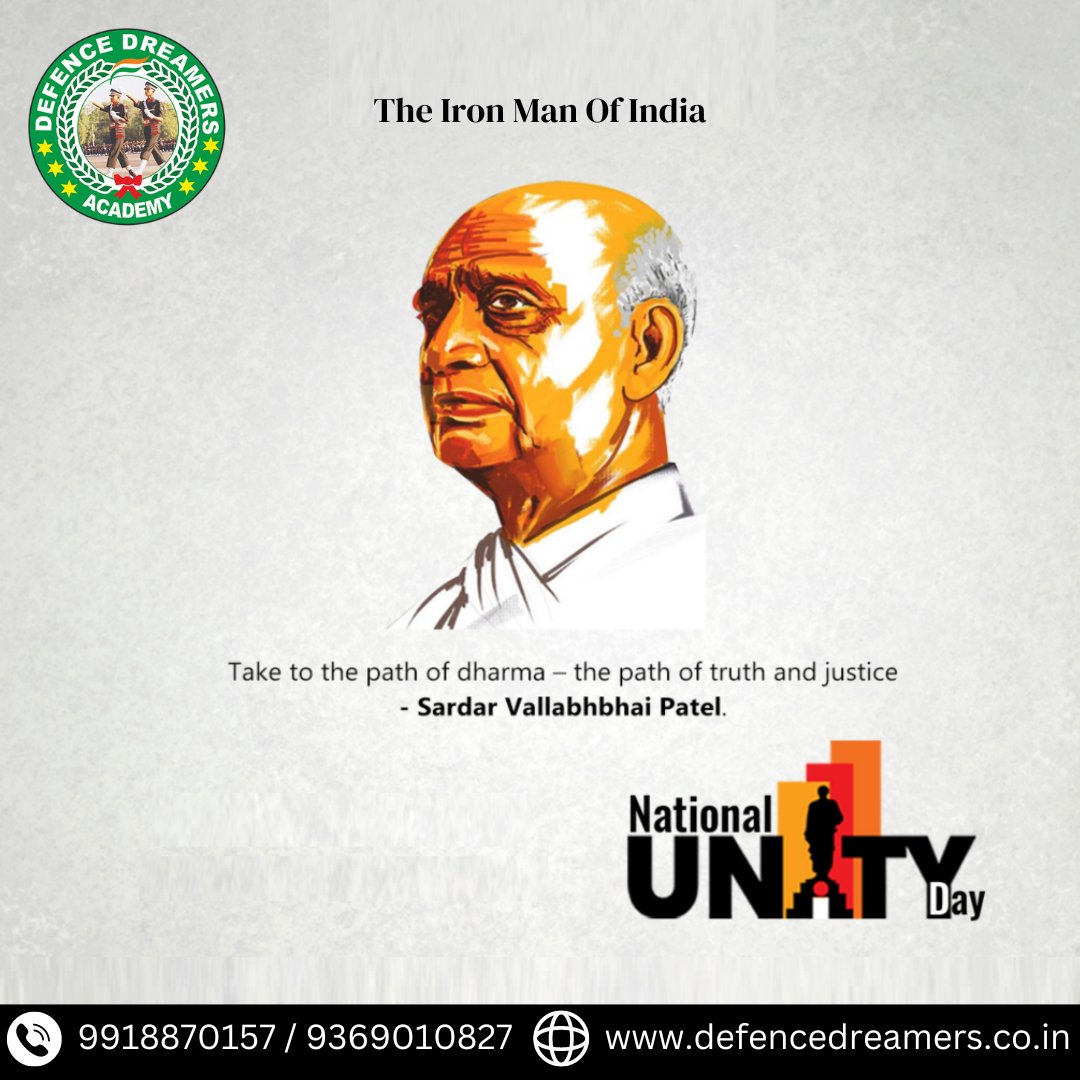 defencedreamers's tweet photo. “Take to the path of dharma the path of truth and justice. Don’t misuse your valor. Remain united. March forward in all humility, but fully awake to the situation you face, demanding your rights and firmness."
#SardarVallabhbhaiPatel #sardarpatel #UnityDay #DefenceDreamers #DDA https://t.co/yAJ76aD1cb