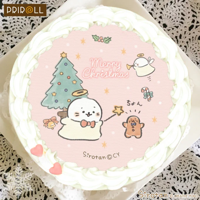 プリロールからしろたんのクリスマスケーキが登場!しろたんサンタとらっこいぬトナカイやクリスマスベアデザインなど、クリスマスがもっと盛り上がりそうな全3デザイン(=・ω・=)(ᐡ,,•ω•,,ᐡ) (・ ̫・)食べた後も楽しめるケーキと同じ絵柄の缶バッジ付き 