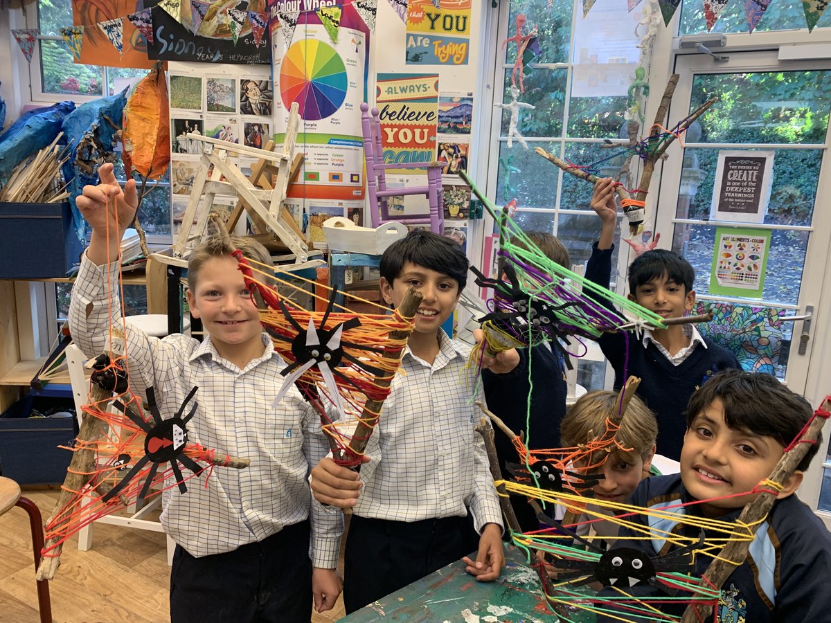 SJBWindsor's tweet photo. Happy Halloween! π·οΈπ»π Our #SJBmiddleschool boys had great fun during their art lesson with Mrs Beckwith, designing and making woven spooky spiderwebs, handmade collage spiders and other creepy crawlies!
#SJBart #SJBfun #SJBcreative https://t.co/HDRFLbljD9