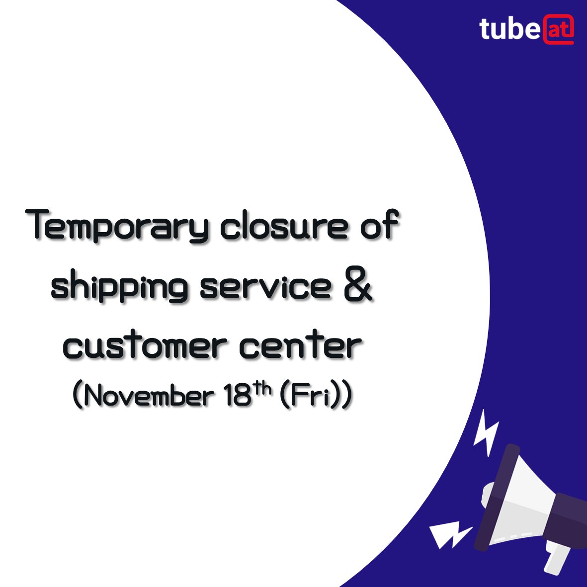 tubeat_official's tweet photo. 👉Go to Tubeat (https://t.co/Mxwv6reqwf)👈

Temporary closure of shipping services and customer center
(November 18th (Fri))

#koreawarehouse #kpopgoods #koreamerchandise #koreago
#intube #tubeat https://t.co/txbmXyJLiw
