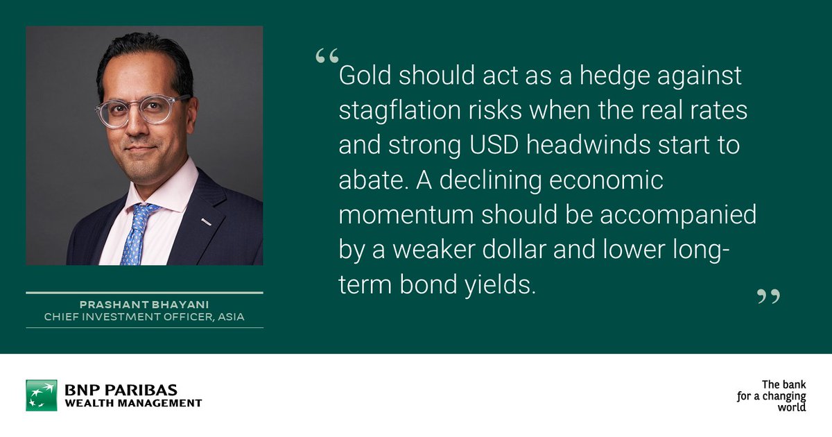 [Weekly #Podcast] How can #gold regain its lustre? Peak in real rates and peak in the #dollar could be the two triggers says Prashant Bhayani. He also explains why it remains our preferred hedge against geopolitical, economic and financial tail risks. bnpp.lk/EYLvn0
