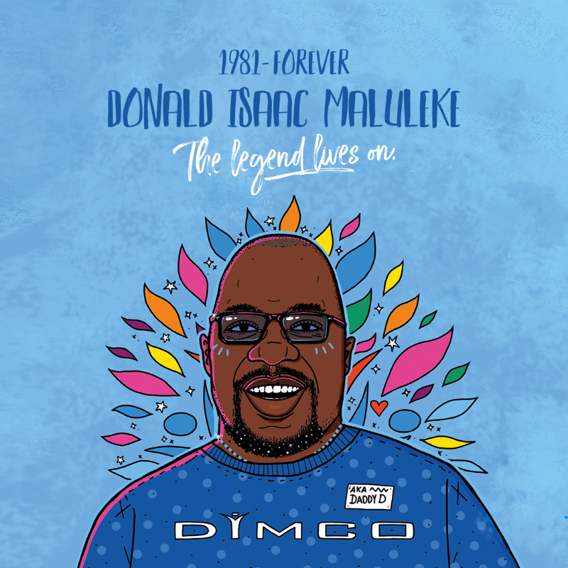 sanlam's tweet photo. To honour the late Donald Maluleke, we teamed up with artist Zinhle Sithebe to create a mural celebrating his work with the youth.