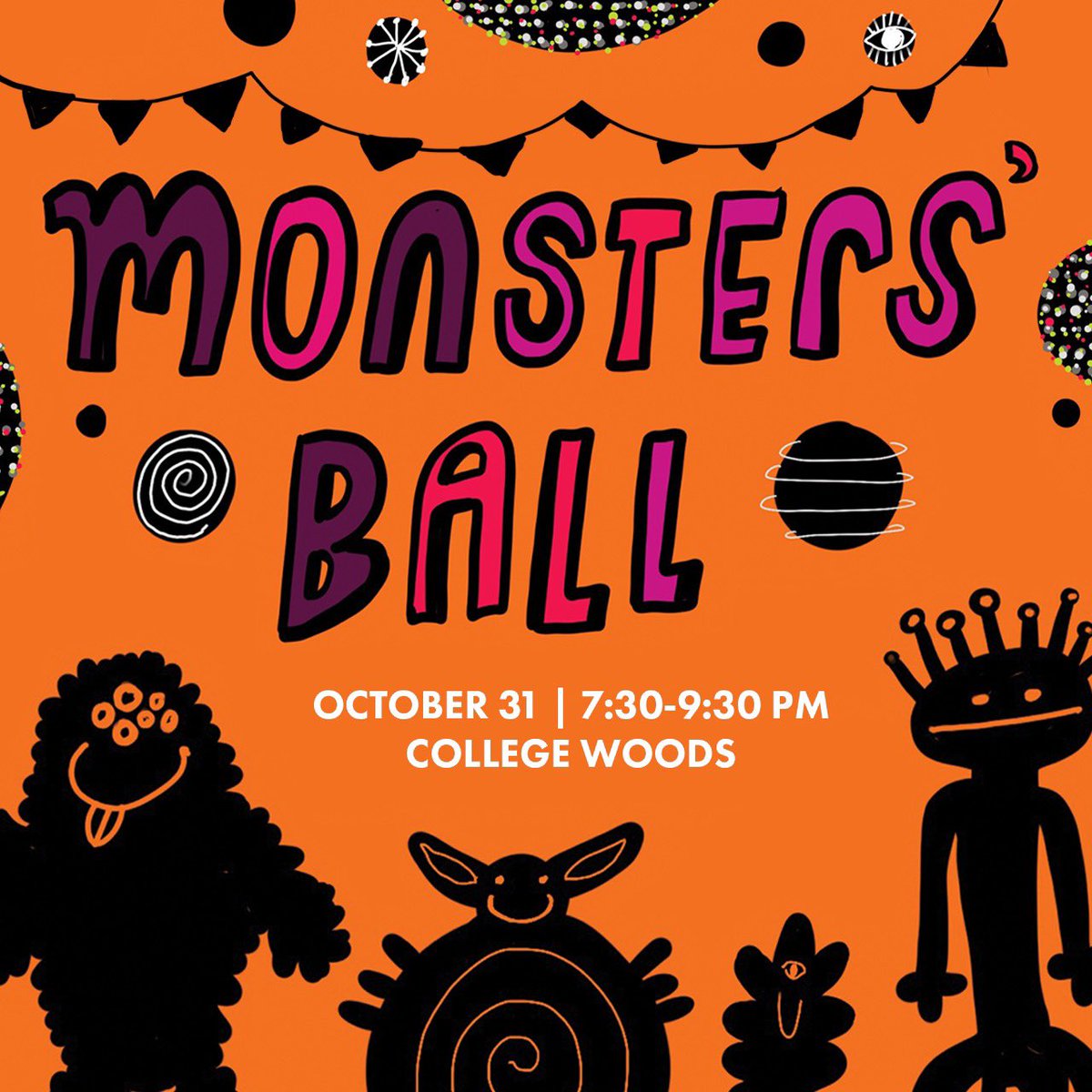 STUDENTLIFEUM's tweet photo. THE WAIT IS OVER! See you all TONIGHT at 7:30 pm at COLLEGE WOODS!! Reminder👻🎃there will be a costume contest &amp; a prize for the best Individual, Duo, and Group Costume! https://t.co/epQBZrZqAY