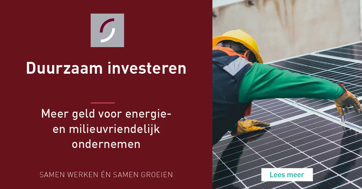 Hoe investeert u duurzaam als ondernemer? Investeren in een groen pand is lonend, vooral met de huidige energieprijzen. Goed om te weten dat vanaf 2023 er €150 miljoen extra beschikbaar wordt gesteld voor energie- of milieuvriendelijke investeringen.
 
 buff.ly/3FuzlGY