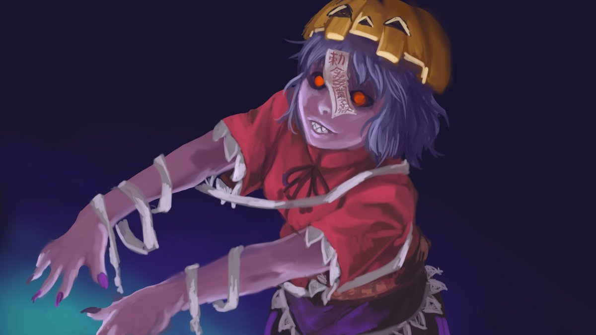 宮古芳香 「#深夜の真剣お絵描き60分一本勝負 キョンシーオアトリート 」|かわハギ もどき@Skeb受付中のイラスト