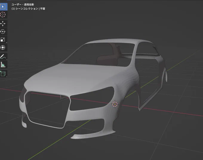 GRヤリスがあまりにも難しすぎたので、一旦別の車…Audi A1の3ドア仕様をモデリング。あまり車は詳しくないけど、このちんまりしてるけどドシっとした感じもするデザインかっこいい。 