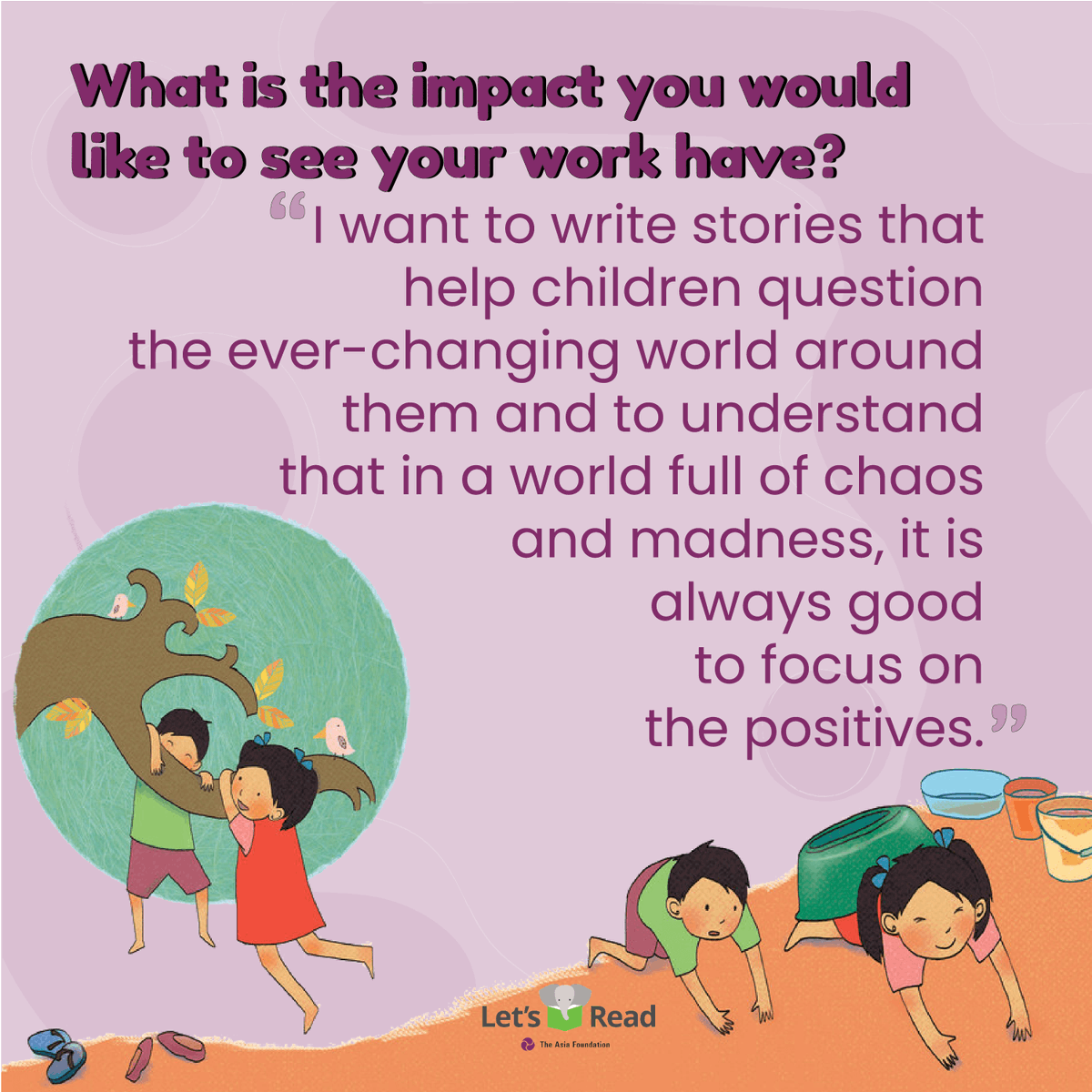 Get a closer look at the creative processes of our talented women creative collaborators from Asia! #GenerationEquality 

Meet Anuradha, a children’s book author/editor from #Nepal. She chanced upon writing and found herself. Now she knows this is where she belongs.