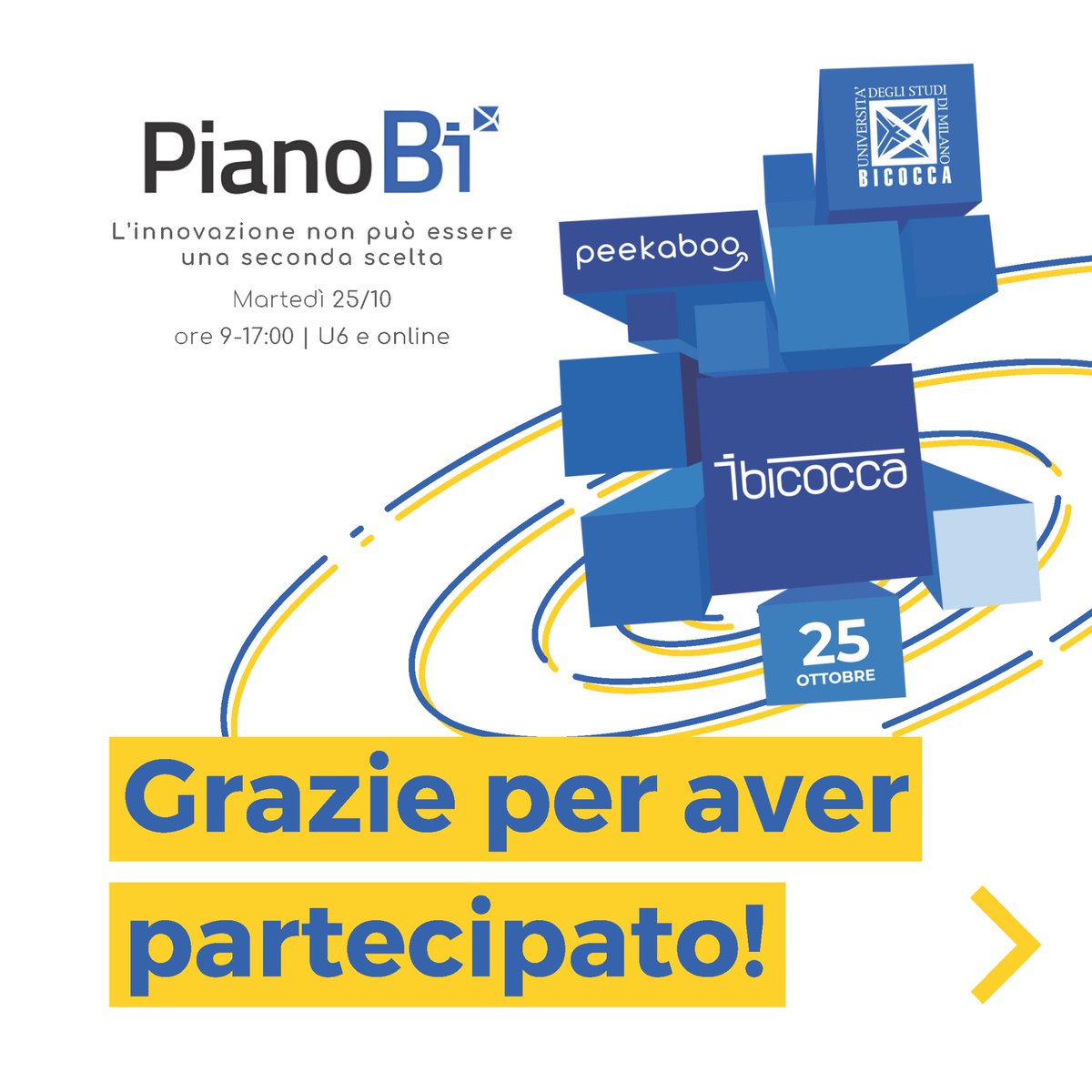 🚀Questo martedì ha avuto luogo PianoBi, evento ricco di ospiti e di laboratori pratici

👨‍🏫 Giovedì <a href="/mattthefarmer_/">Matt The Farmer</a>  ci ha parlato del suo percorso come content creator

💡Infine, <a href="/FEhrenheim/">Francesco Ehrenheim</a> di Peekaboo, ha tenuto la prima iClass del XIV° ciclo