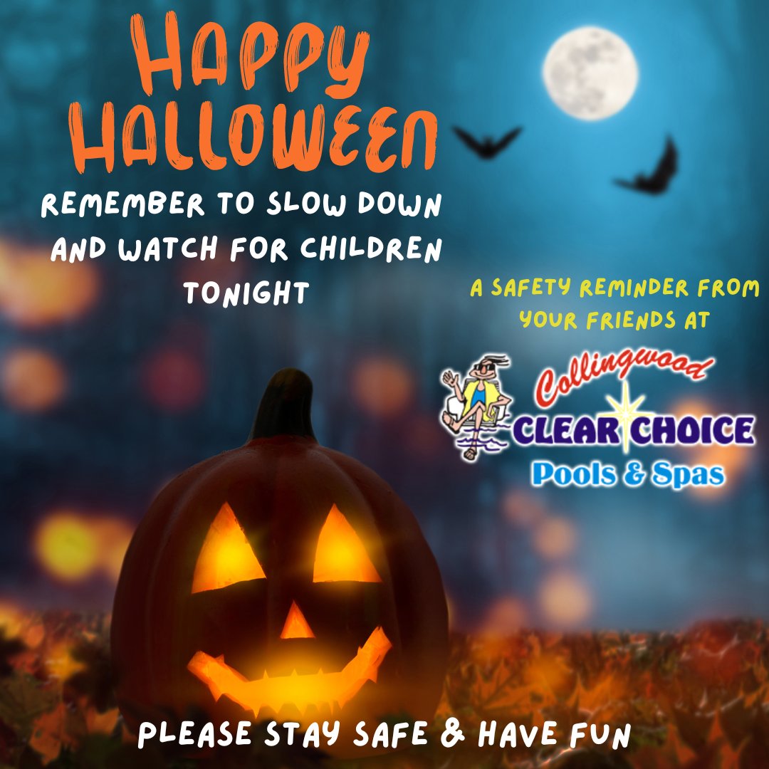 clearchoicecwd's tweet photo. Happy Halloween from your friends at Collingwood Clear Choice Pools &amp; Spas. Please remember to watch out for the little ones this evening. Stay Safe and Have Fun. https://t.co/kVebdokZMW