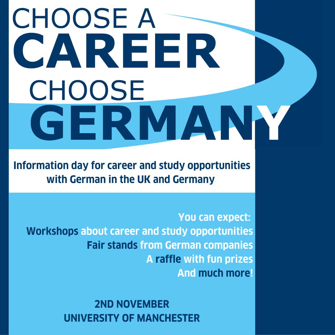 Calling all students in and around Greater Manchester: Visit the #GermanCareerRoadshow to find out more about career & study opportunities with German. 📆 2 November 📍 @OfficialUoM ℹ️ goethe.de/ins/gb/en/spr/…