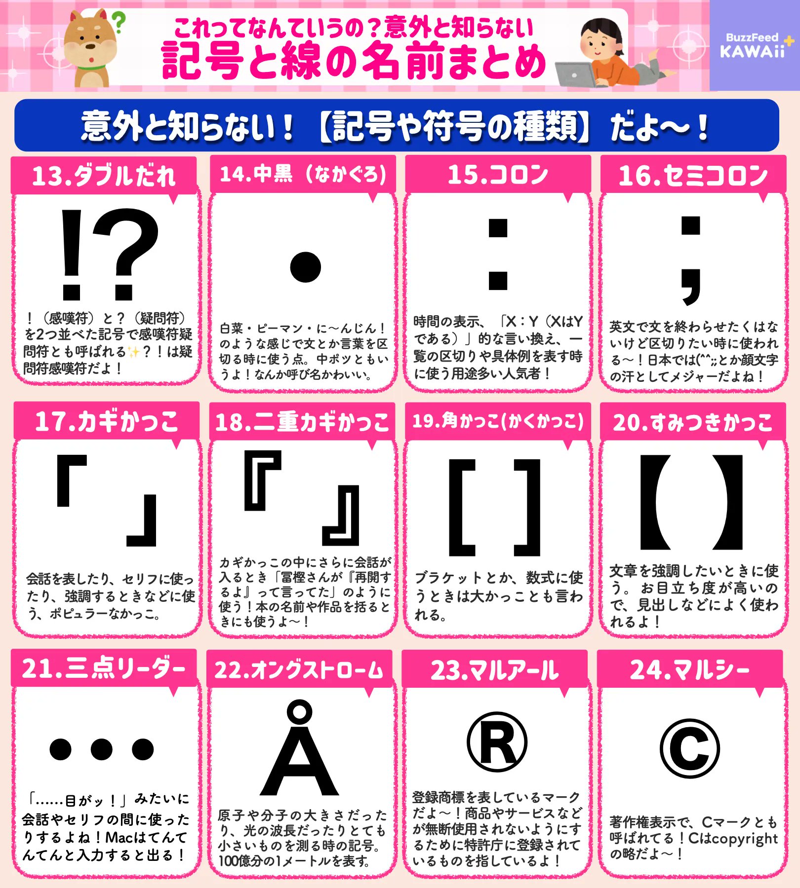 よく目にするけれど名前は知らないものばかり いろいろな記号 線の名前のまとめ 話題の画像プラス
