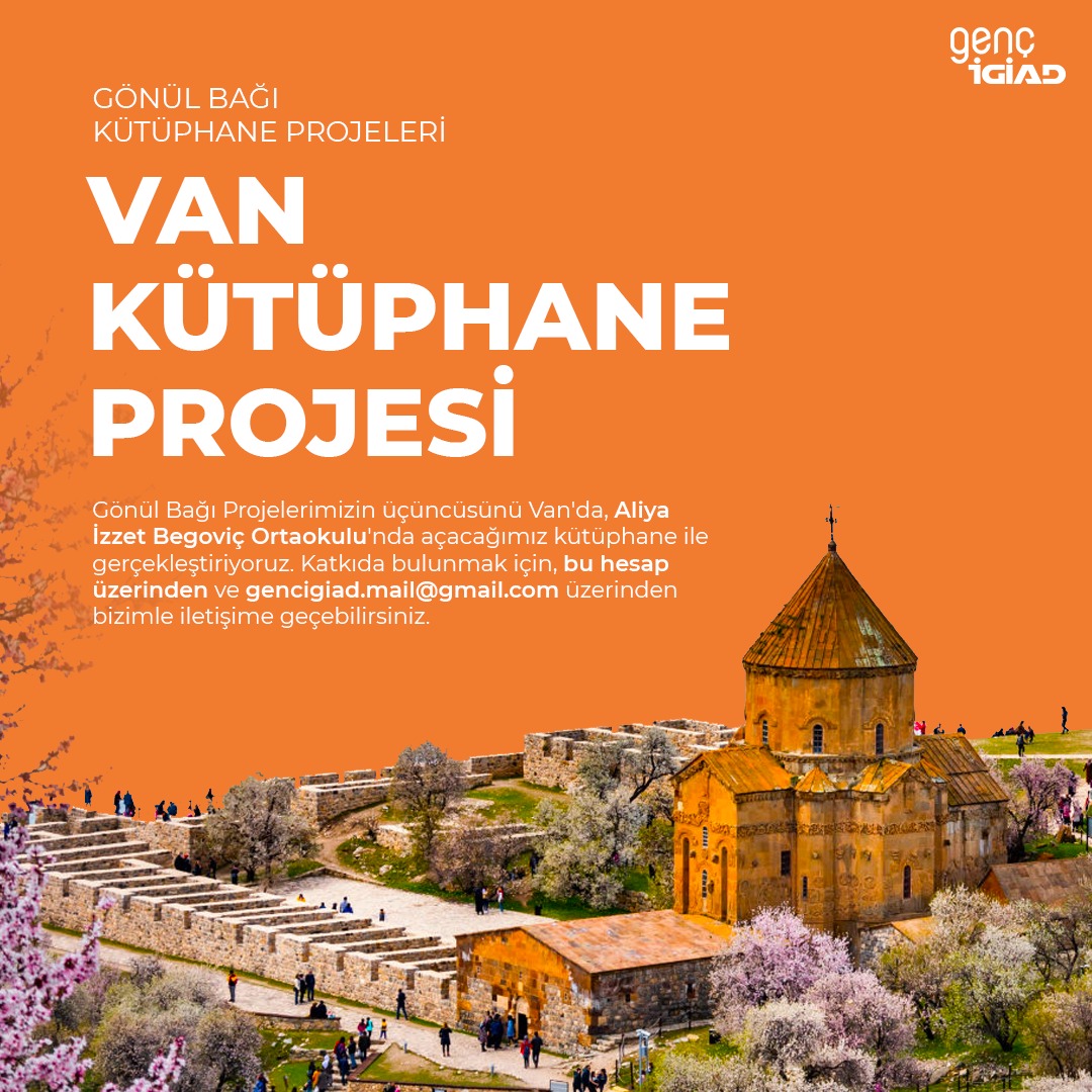 Gönül Bağı Projeleri, bu Kasım Van'da kurulacak kütüphane, eğitim-deney setleri hîbesi ve diğer sosyal yardımlar ile devam ediyor. Van Projesi'yle birlikte kurulan kütüphane sayısı üçe çıkıyor. Projeye destek olmak için gencigiad.mail@gmail.com üzerinden iletişime geçebilirsiniz.