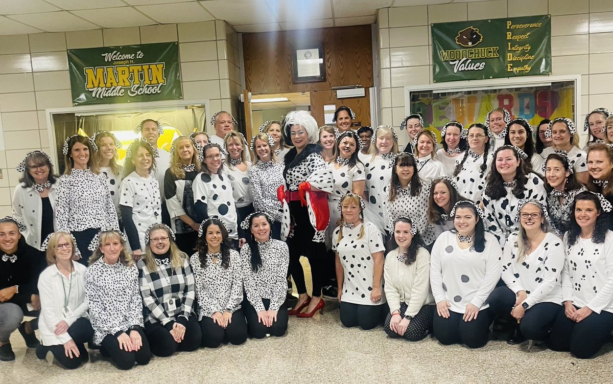 Pereira_Martin_'s tweet photo. Not 101, but close!! Happy Halloween from Cruella and her Dalmatians! πππ€π€#woodchucknation #martinpride @Taunton_Schools https://t.co/DlzlxDh8Vn