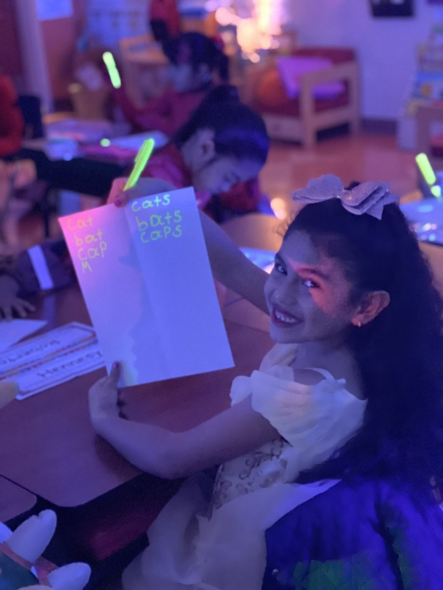 Spooky Glow in the dark fun! Writing and reading words with inflection -s @FieldsFalcons