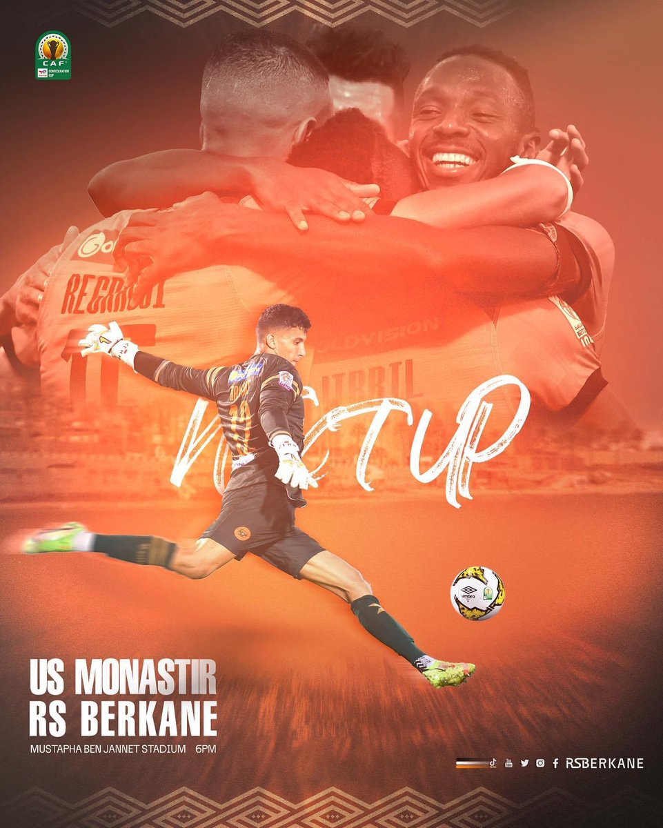 ⚡️ Next Match !

⚽️ US Monastir 🇹🇳
🗓 2-11-2022 | 🕖 6 pm 
📍Mustapha Ben Jannet Stadium

#TotalEnergiesCAFCC 🟠⚫️⚪️ #GoRSBGo