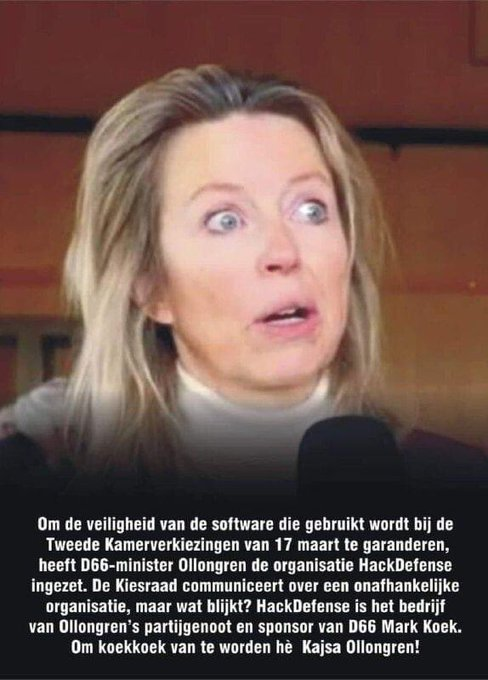 heuvel874's tweet photo. Koekoek…#Verkiezingen 17 maart 2022. 👇👇👇
Je kunt de uitslag wel raden!
#Ollongren #HackDefence #MarkKoek https://t.co/lNFb4aVkgk