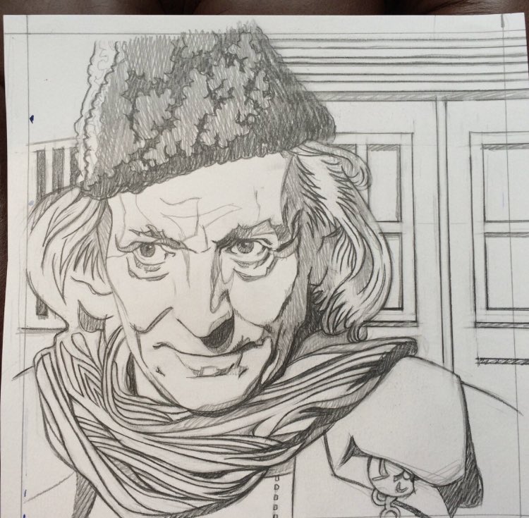 The original of the original, you might say… My painting (and first drawing) of the immortal Mr Hartnell, off to their new home. Plenty more of this sort of thing (prints and originals) available here: etsy.me/1UKaXmV #DoctorWho