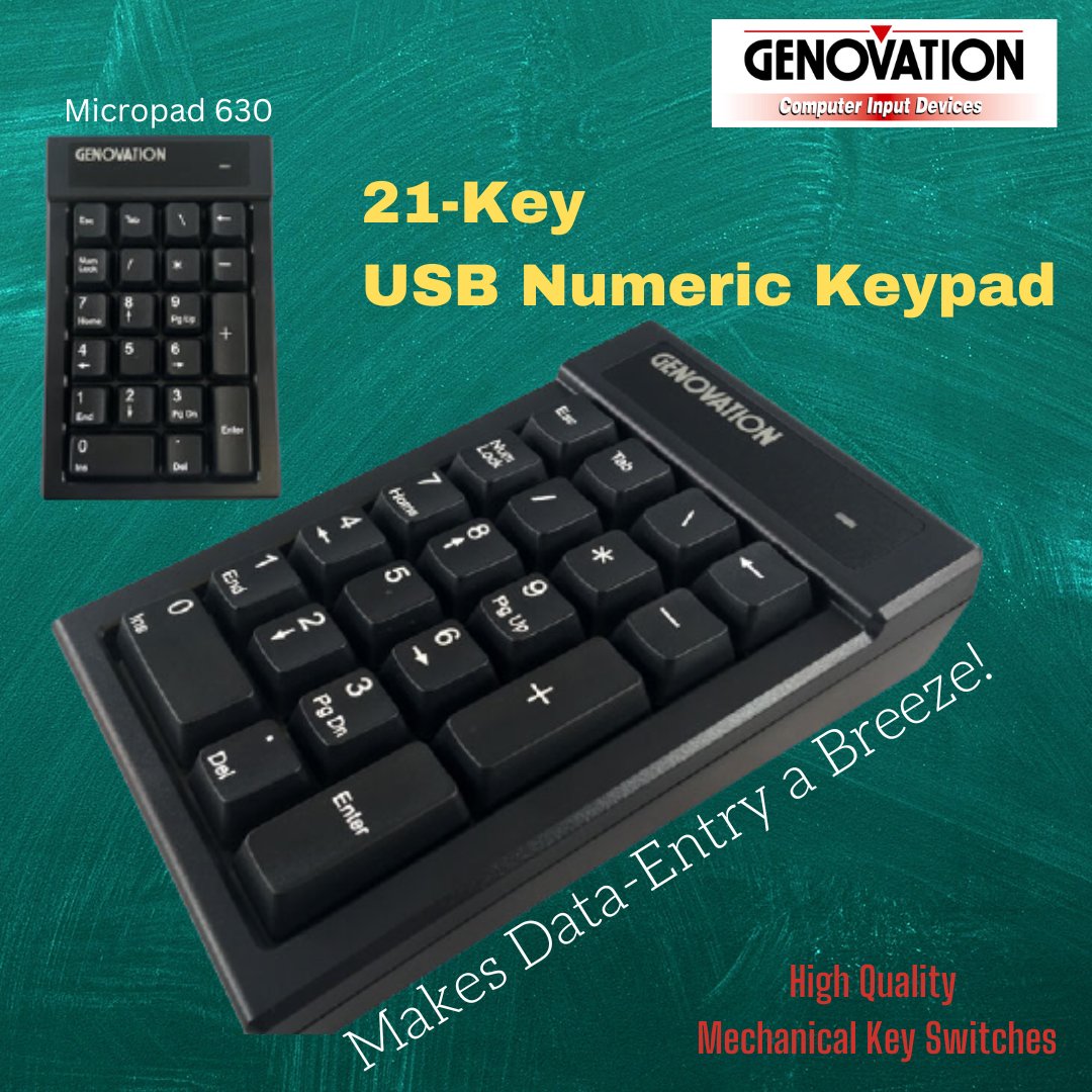 GenovationInc's tweet photo. #Genovation 𝗨𝗦𝗕 𝗡𝘂𝗺𝗲𝗿𝗶𝗰 #𝗞𝗲𝘆𝗽𝗮𝗱 𝗳𝗼𝗿 𝗗𝗮𝘁𝗮-𝗘𝗻𝘁𝗿𝘆. #Micropad630
#accounting #accountants #CPA #excel #DataScientists #datascience #DataAnalytics #Numbers #dataentry #finance #bookkeeping #quickbooks #Micropad #AICPA #ICAS #Microsoft #PC #laptops #Surface https://t.co/CSGLhkrLjq