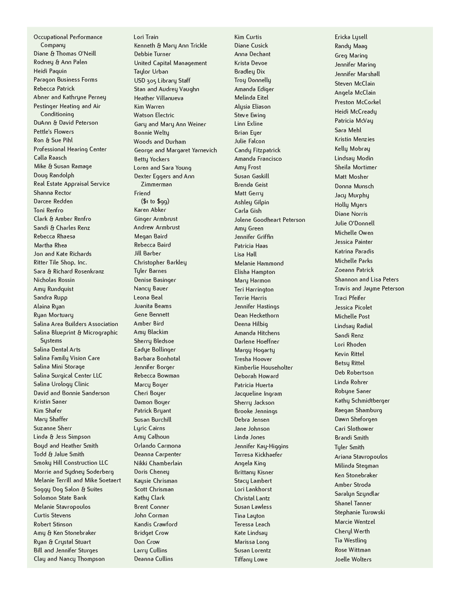 305EdFoundation's tweet photo. These are the people and businesses that make it happen! Thank you for supporting @USD305 students and staff with your gifts to Salina Education Foundation. #305growsgreatness! https://t.co/ZO6VmUzjoW