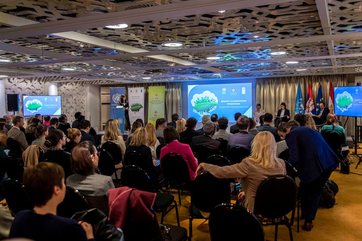 UNDPSerbia's tweet photo. Our key messages from today's 🇷🇸Climate Talks, #COP27: 
1. Unwavering dedication to #ClimateAction &amp; #JustTransition to a greener economy &amp; society.
2. 🇷🇸 needs more&amp;diverse financing, to meet great demand 4 green investments. 
3. We need to engage all of society in green actions https://t.co/N7FIrVL9IB